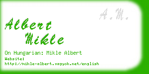 albert mikle business card